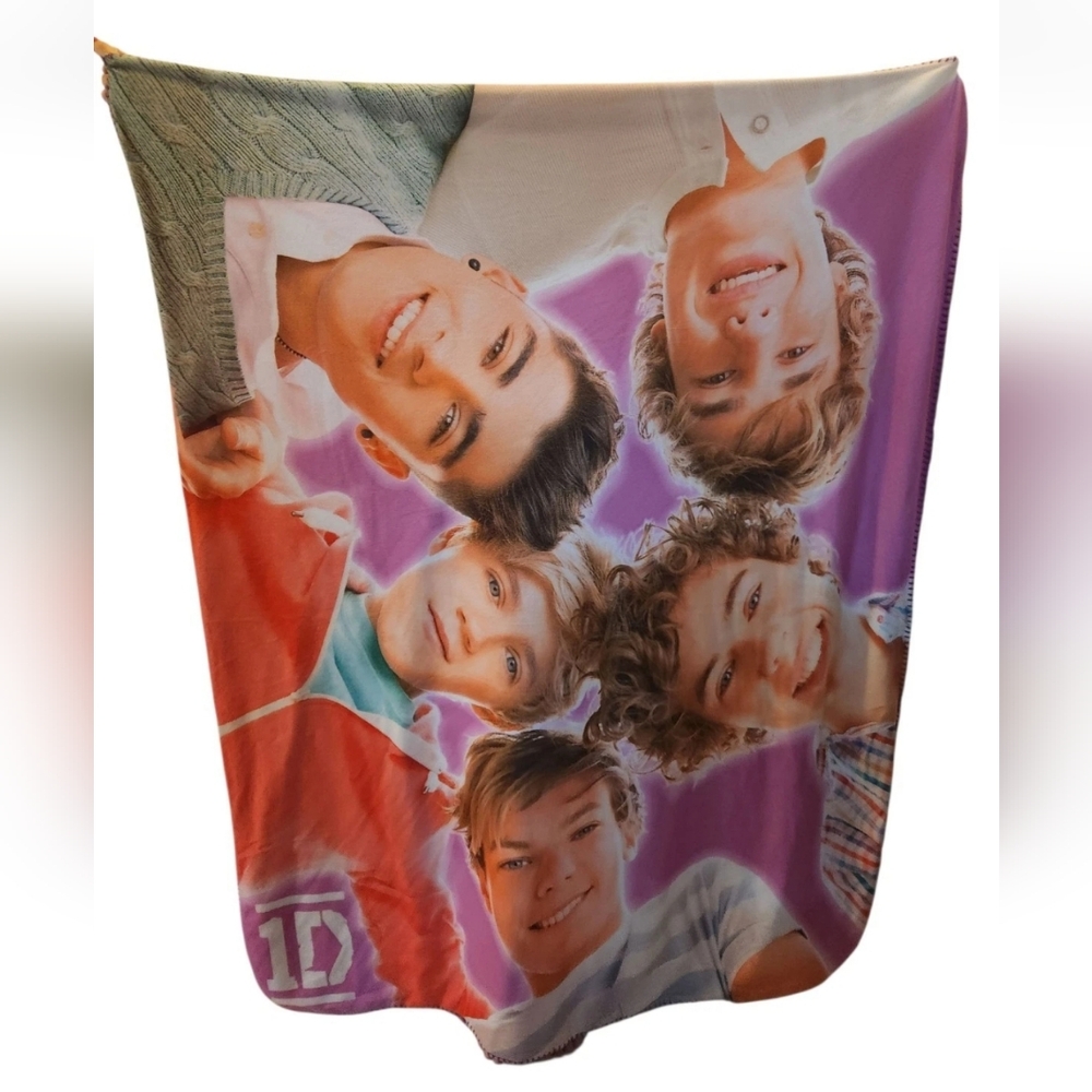 One Direction Fleece Throw Soft Blanket 47x58 1D Purple Liam Payne Harry Styles